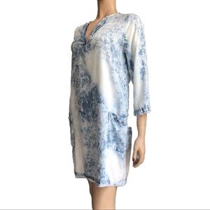 KAREN KANE women’s woven tie-dye shirt dress blue